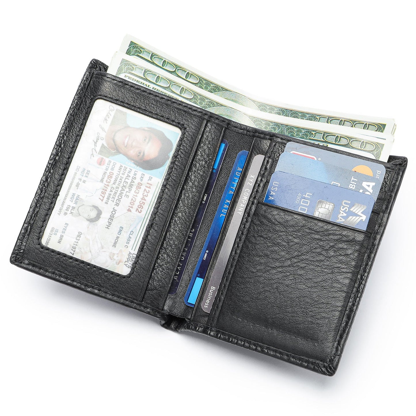 Crocodile Print Men's Leather Business Wallet