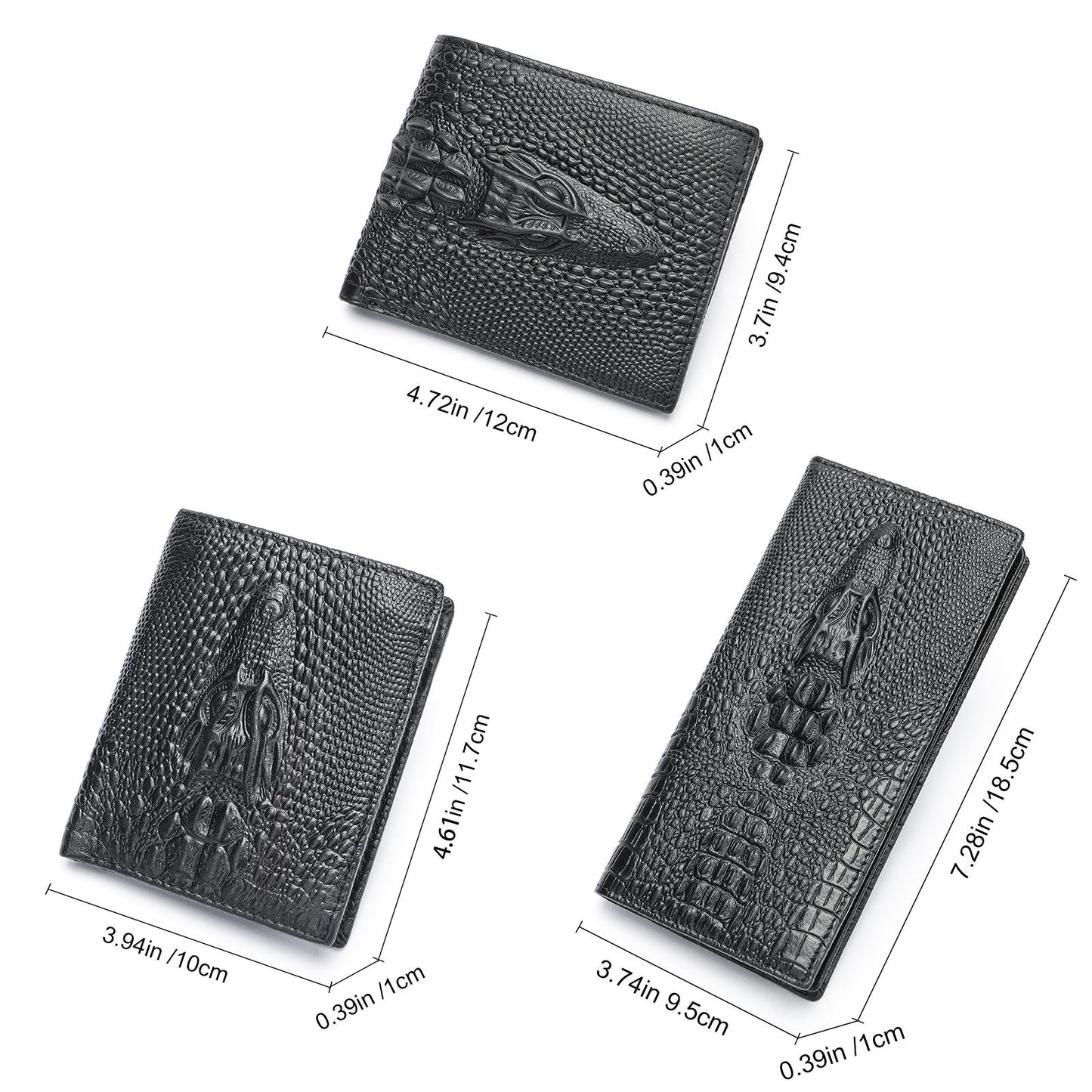 Crocodile Print Men's Leather Business Wallet