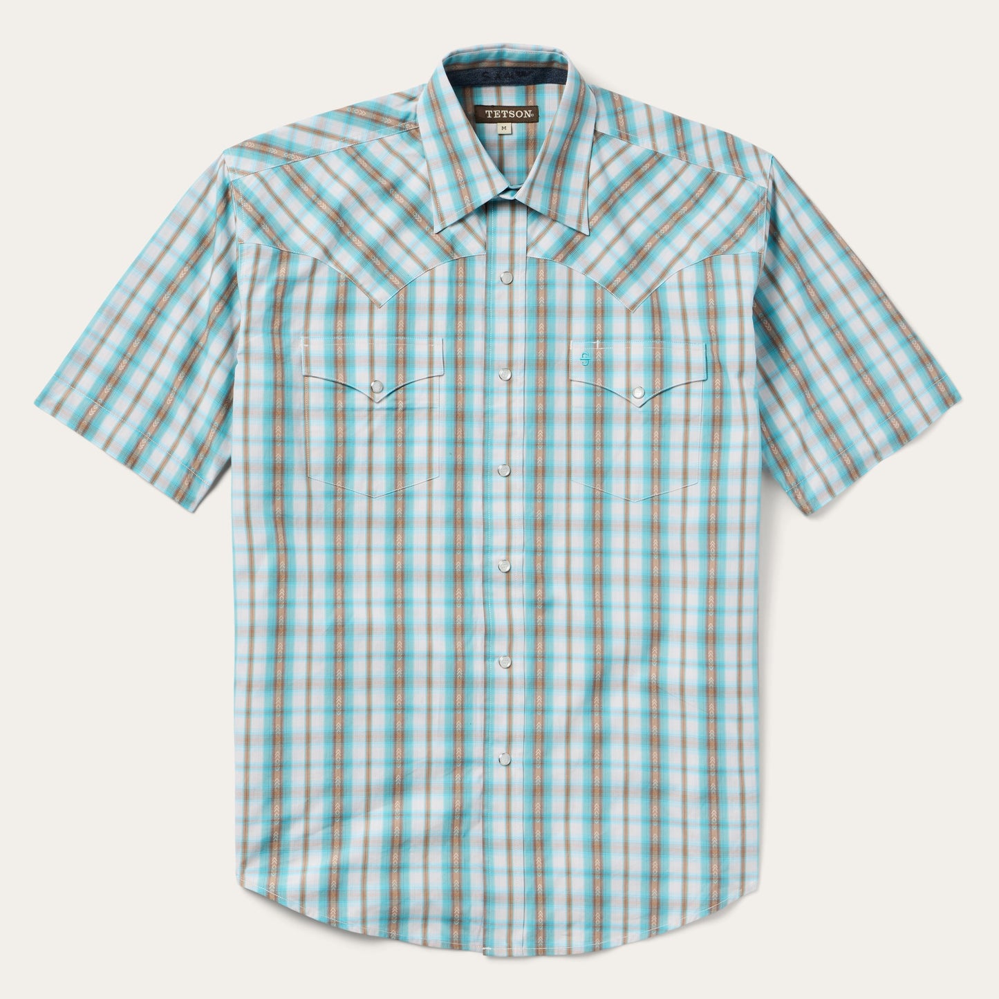 Moss Plaid Short-Sleeve Western Shirt