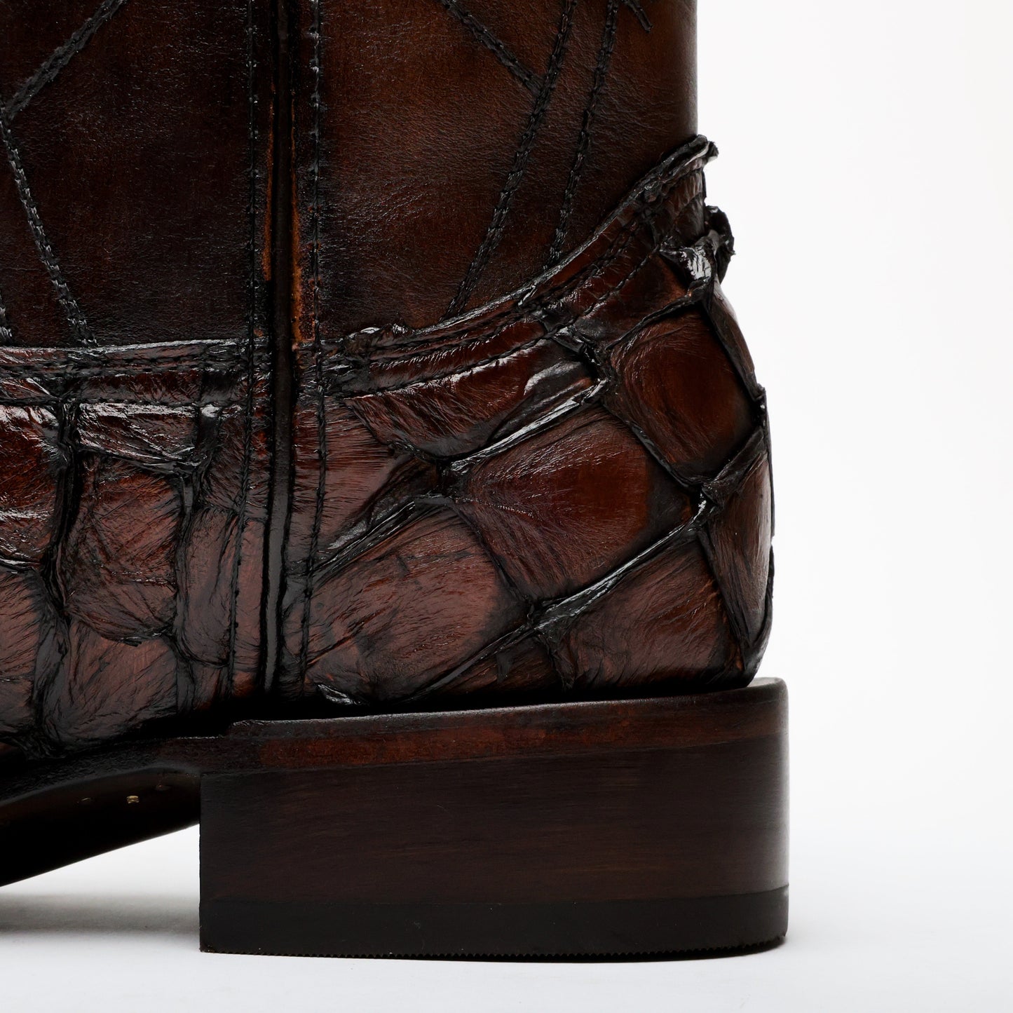 Rugged Elegance Pirarucu Boots - Square Toe