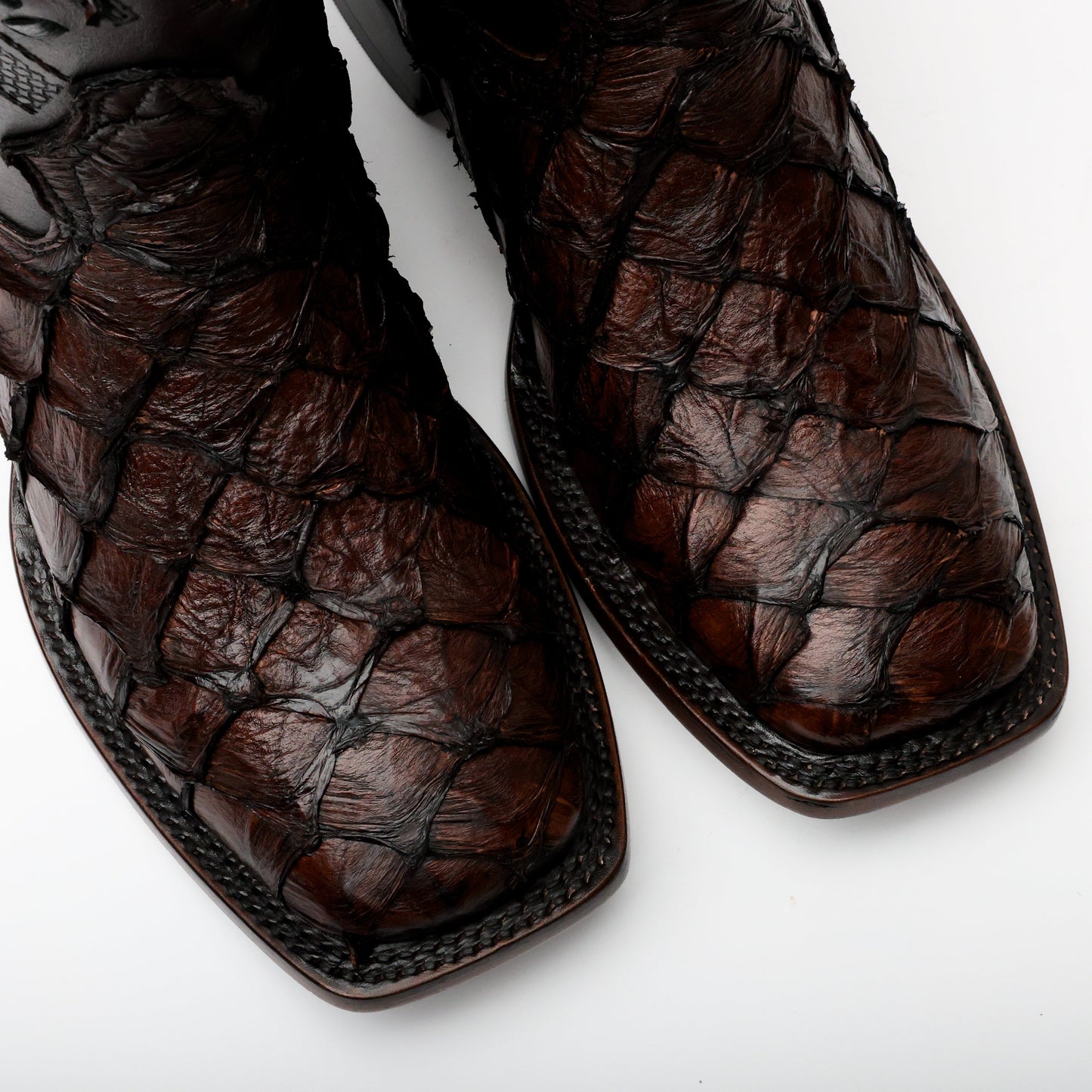 Rugged Elegance Pirarucu Boots - Square Toe
