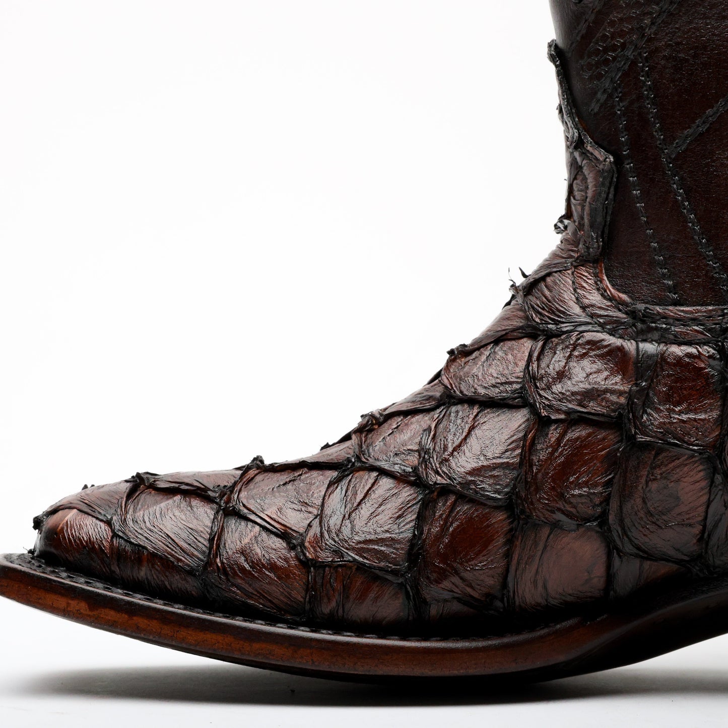Rugged Elegance Pirarucu Boots - Square Toe
