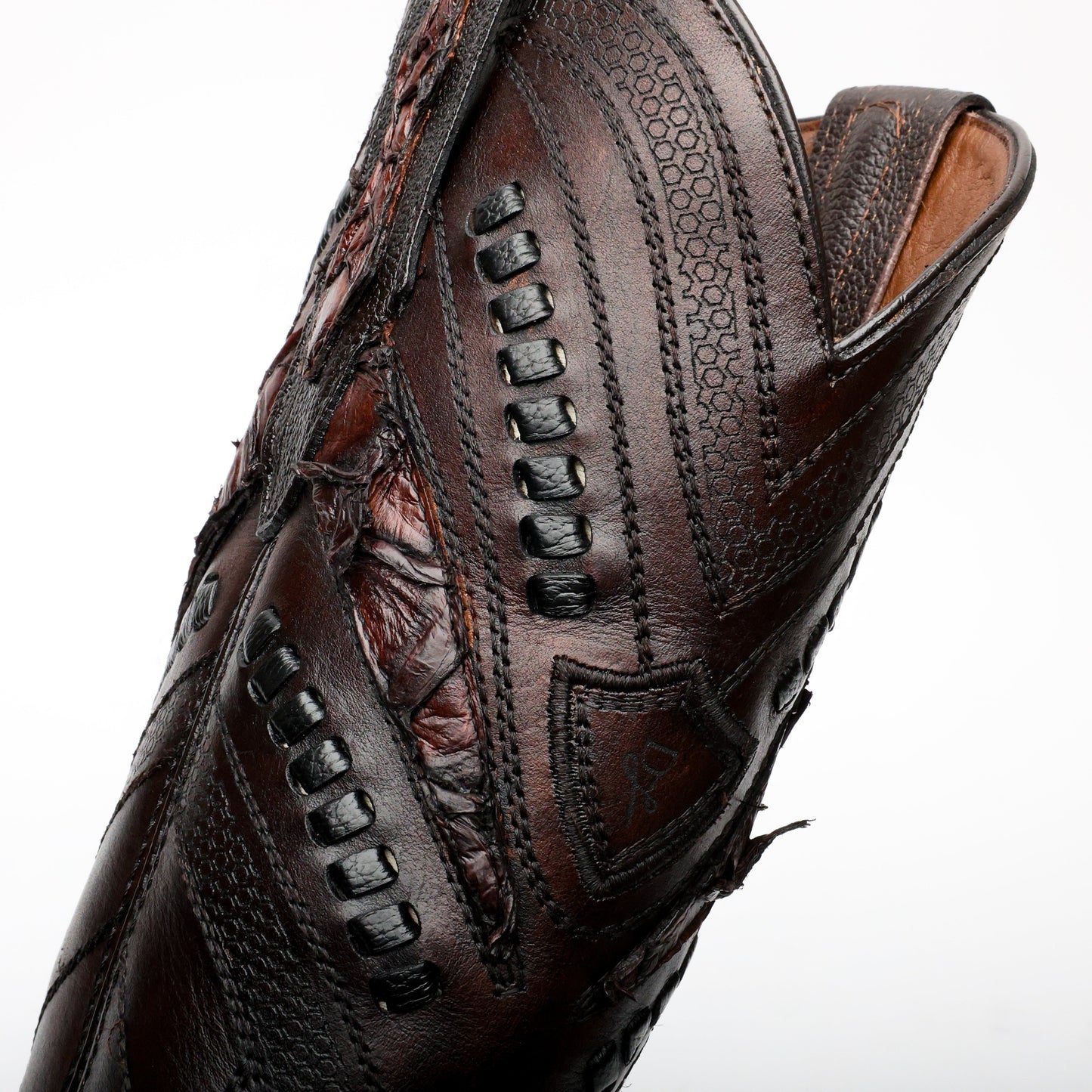 Rugged Elegance Pirarucu Boots - Square Toe