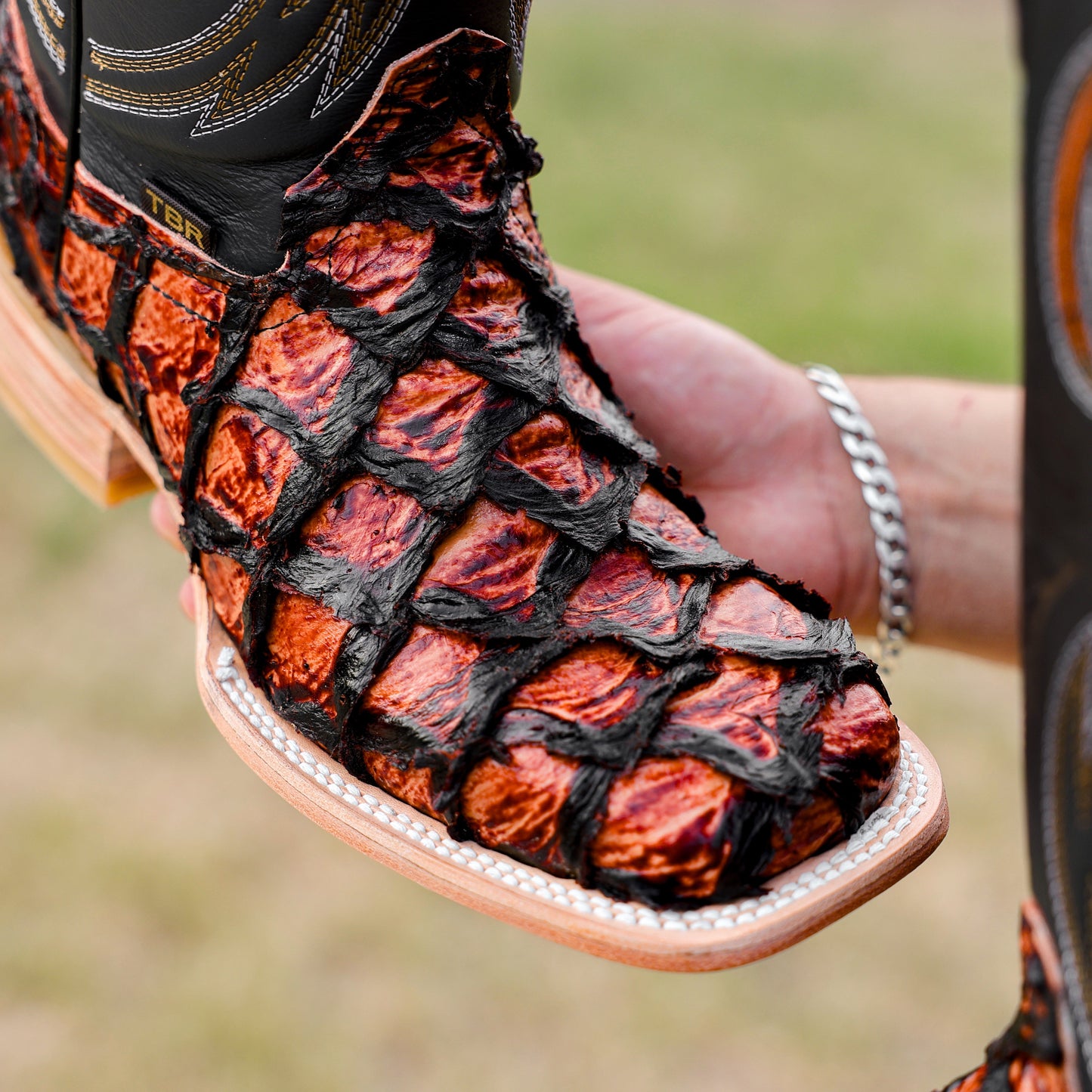 Cognac Jumbo Leather Boots - Square Toe