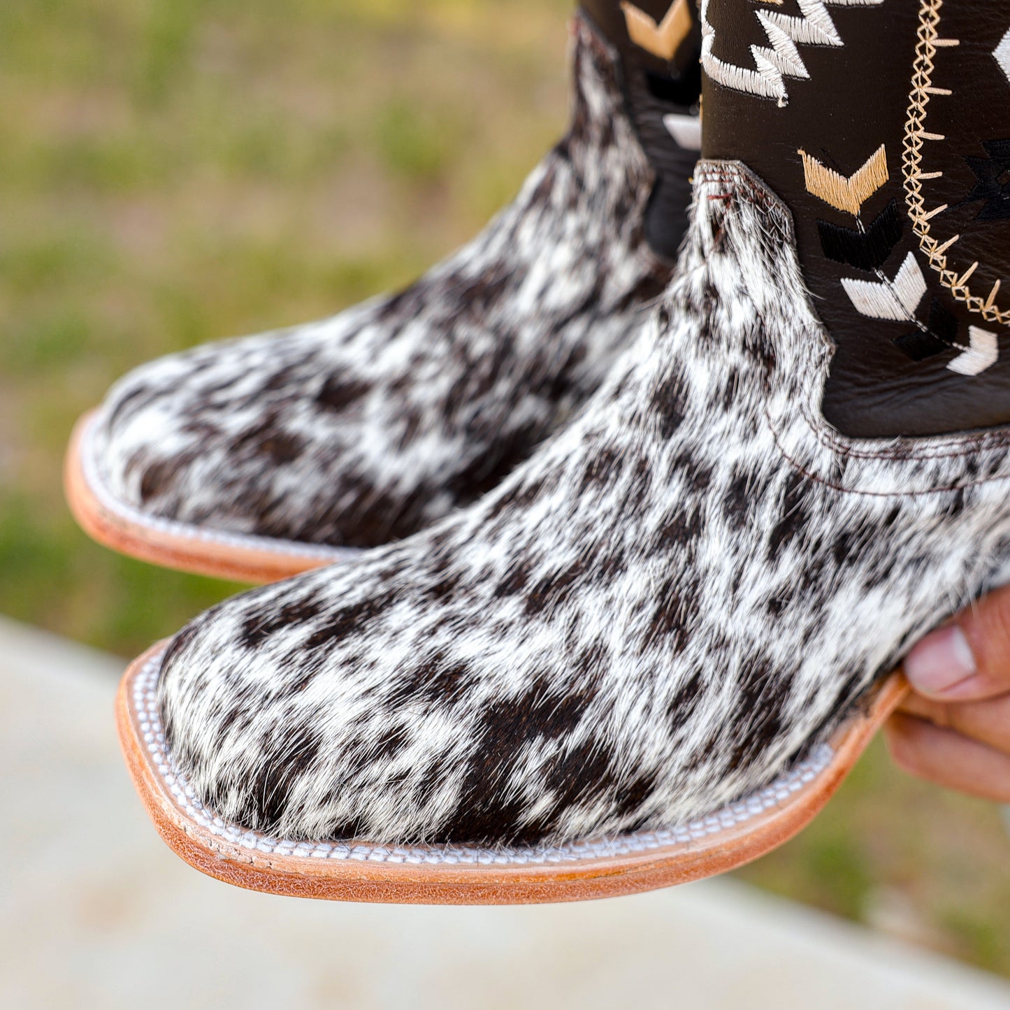 Brown Premium Cowhide Leather Boots - Square Toe