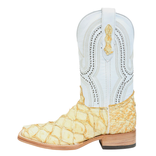 Premium Exotic Pirarucu White Castor Boots