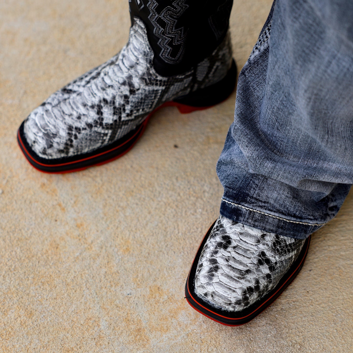 Natural Python Leather Boots - 3D Sole Composite Toe