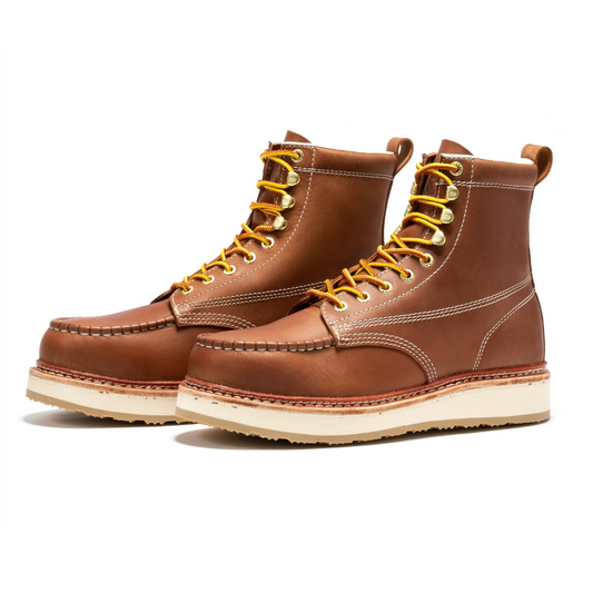 Men's Brown Wedge Work Boots