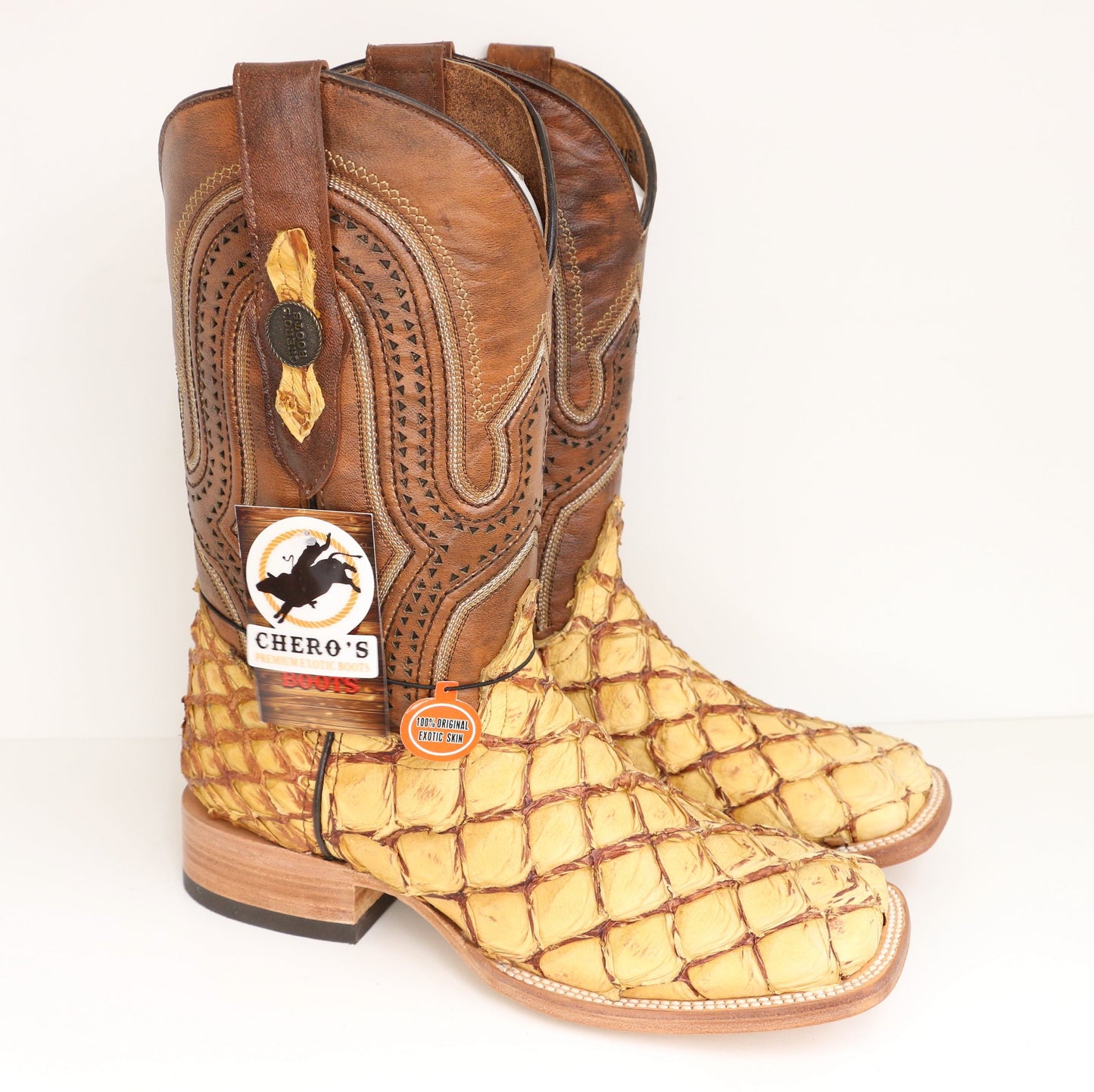 Premium Exotic Pirarucu Browny Boots