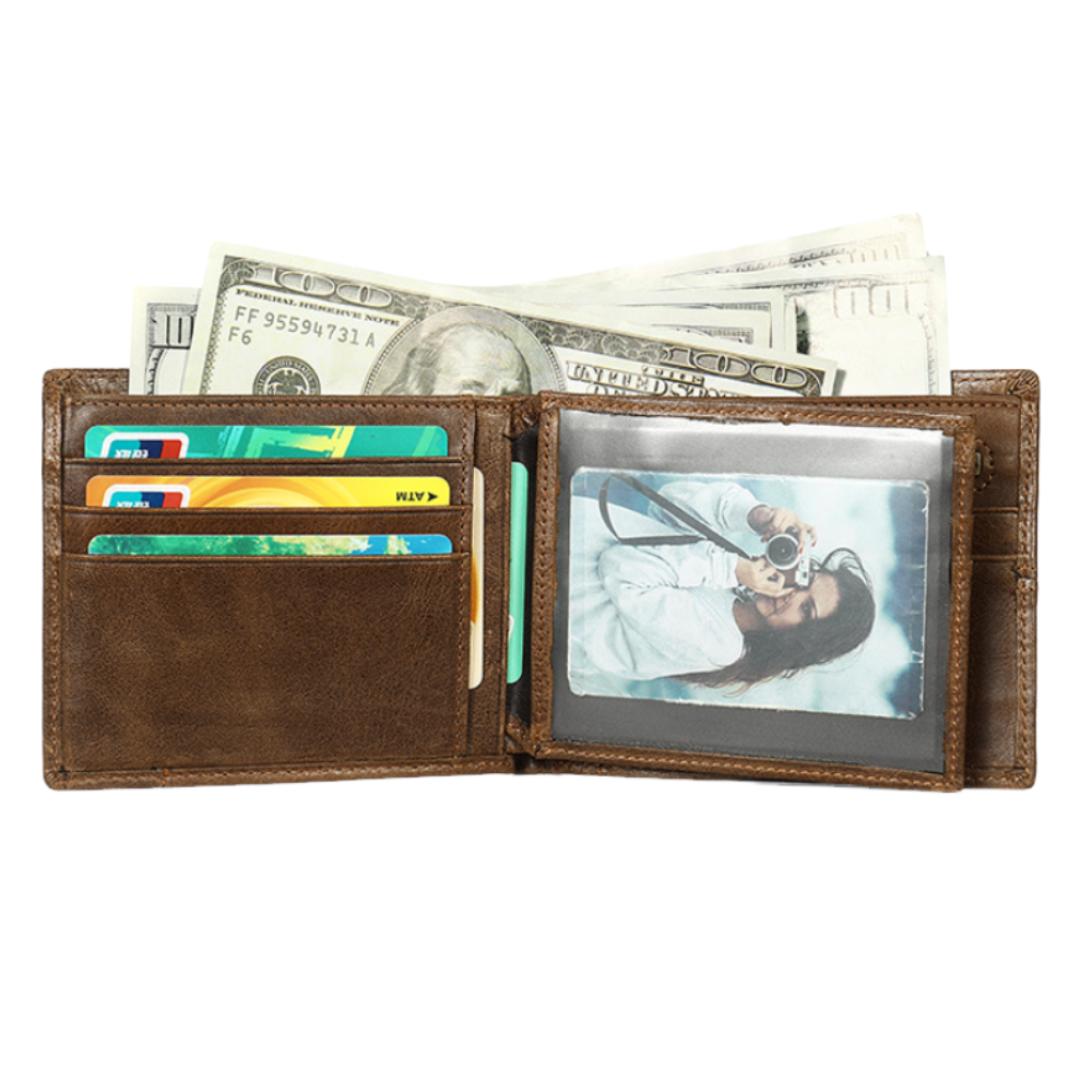 Men's Anti-Theft Leather Multi-Card Wallet