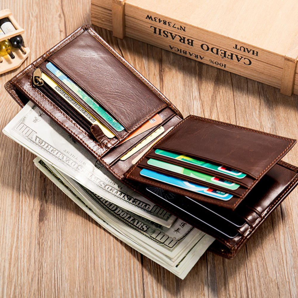 Men's Anti-Theft Leather Multi-Card Wallet