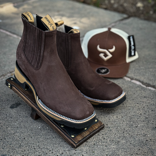 Brown Zeus Leather Botin - 3D Sole Composite Toe