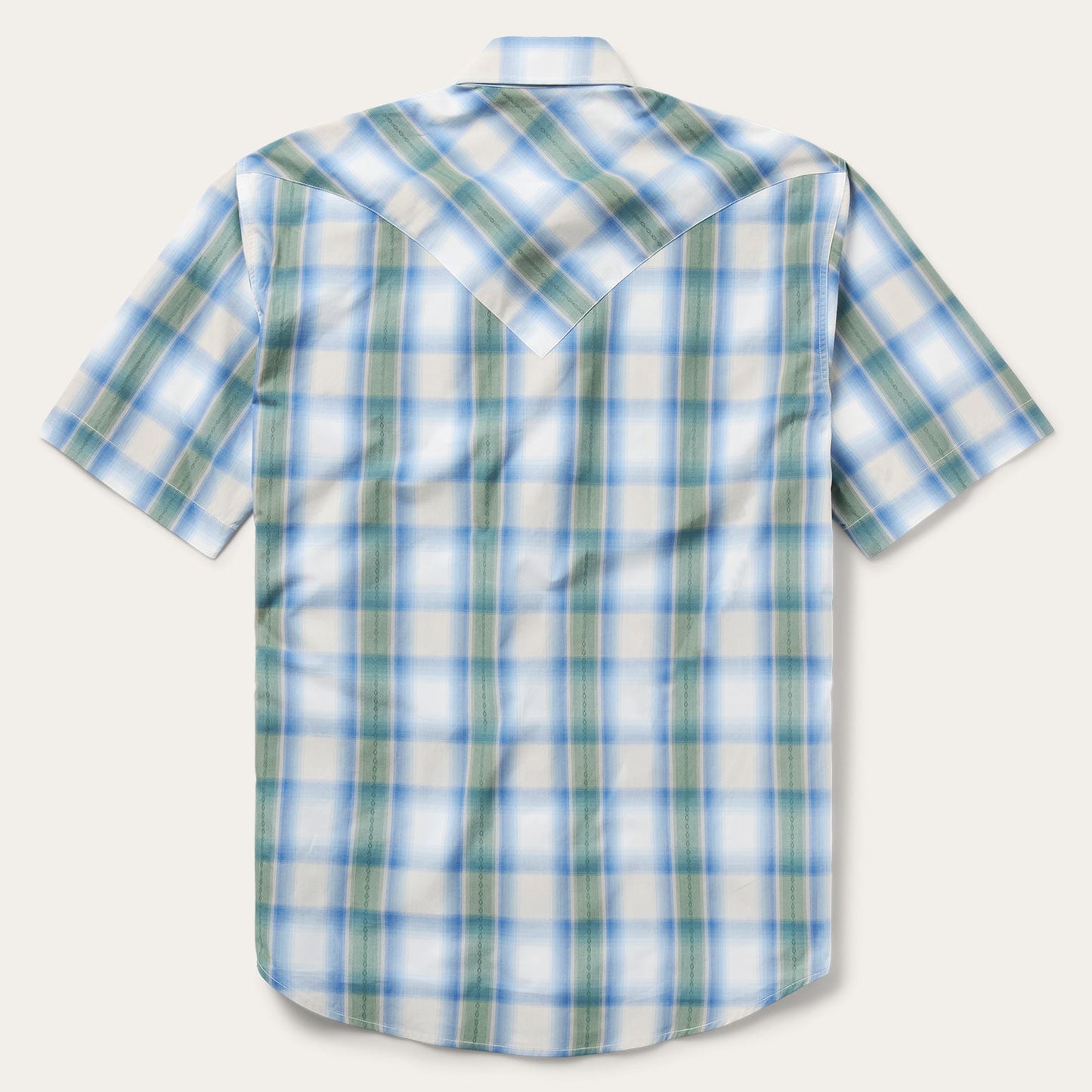 Moss Plaid Short-Sleeve Western Shirt