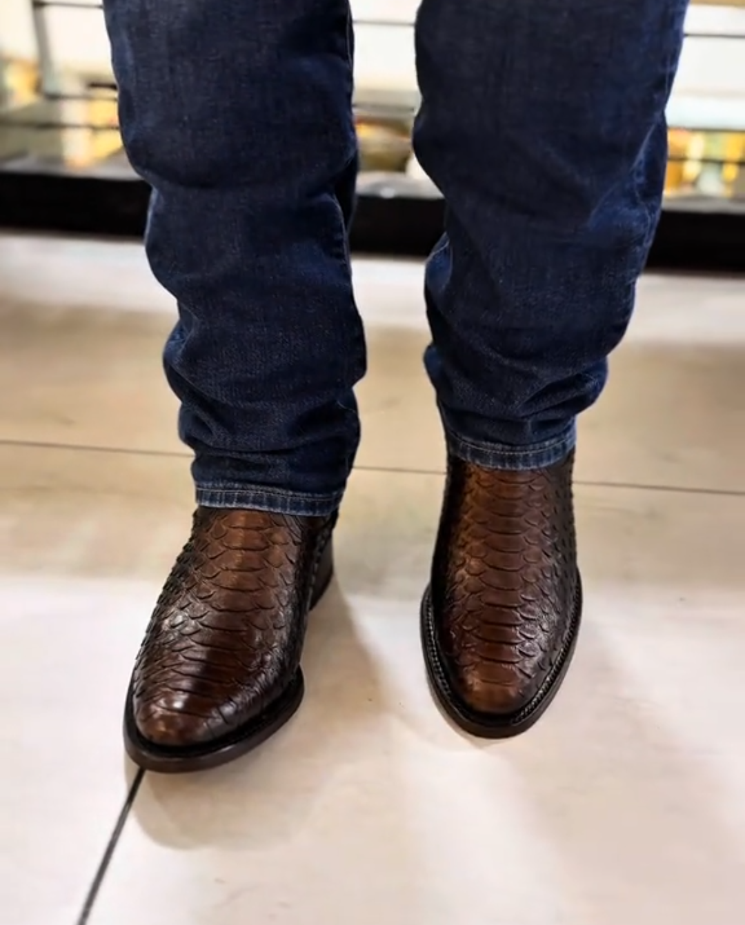 Trend Python Leather Vintage Boots