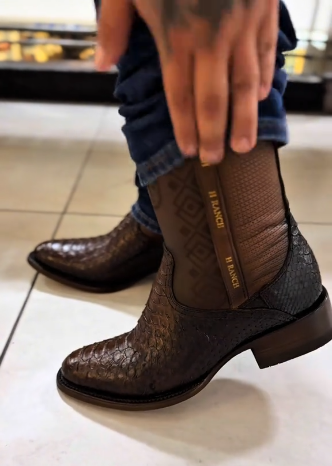 Trend Python Leather Vintage Boots