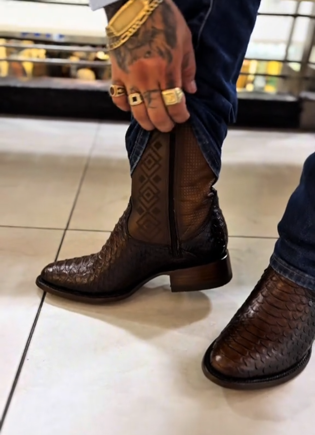 Trend Python Leather Vintage Boots