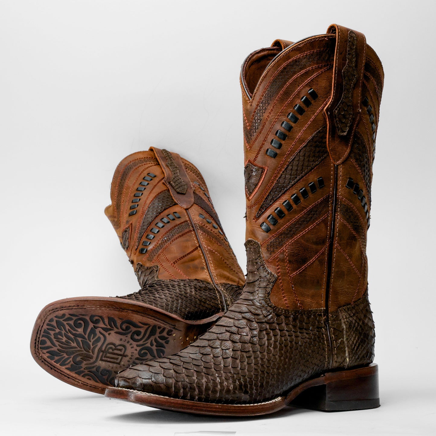 Genuine Python Boots - Square Toe