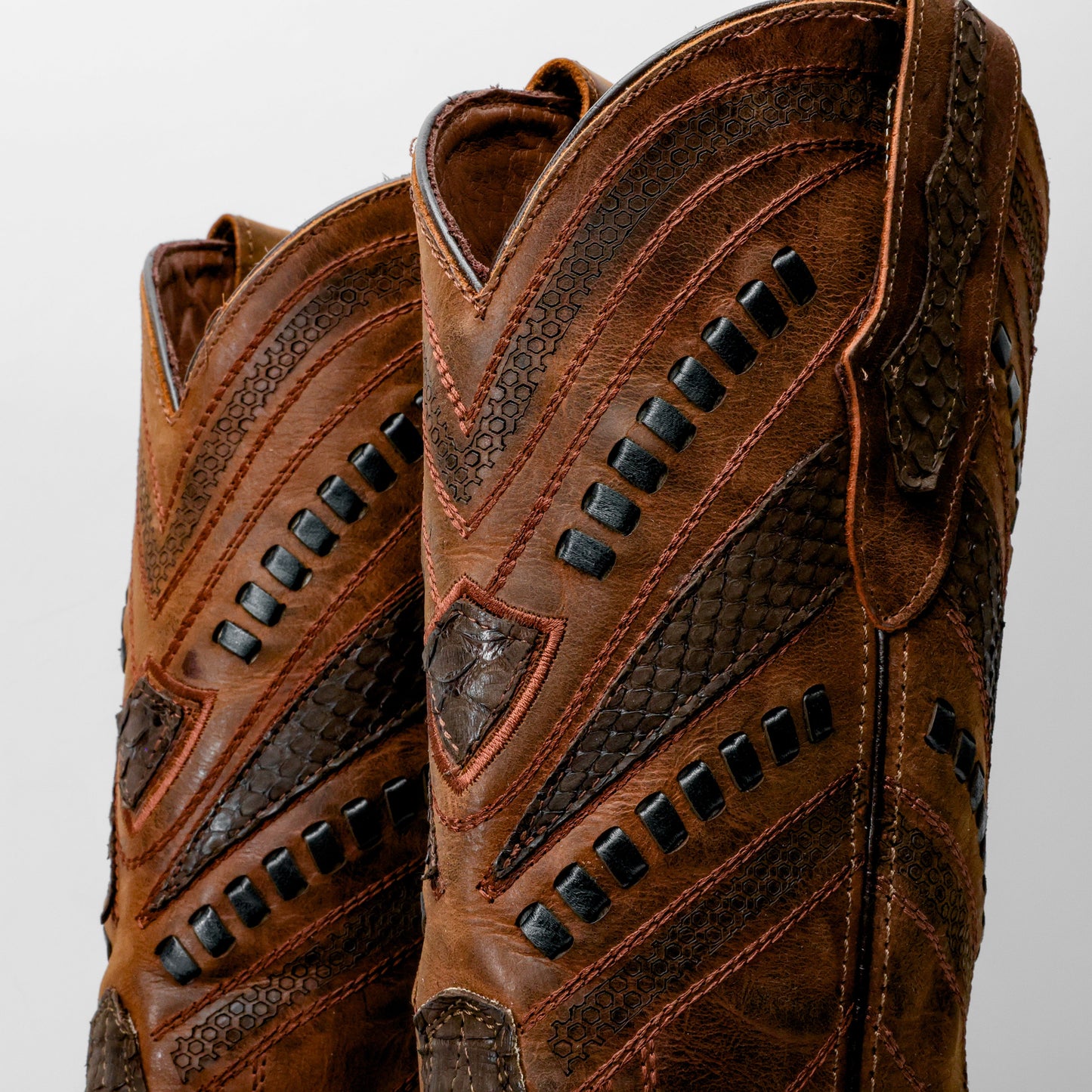 Genuine Python Boots - Square Toe