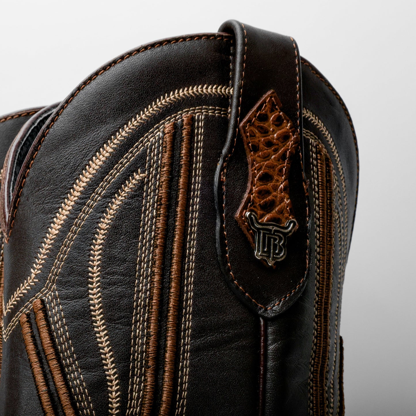 Honey Caiman Hornback Leather Boots - Square Toe