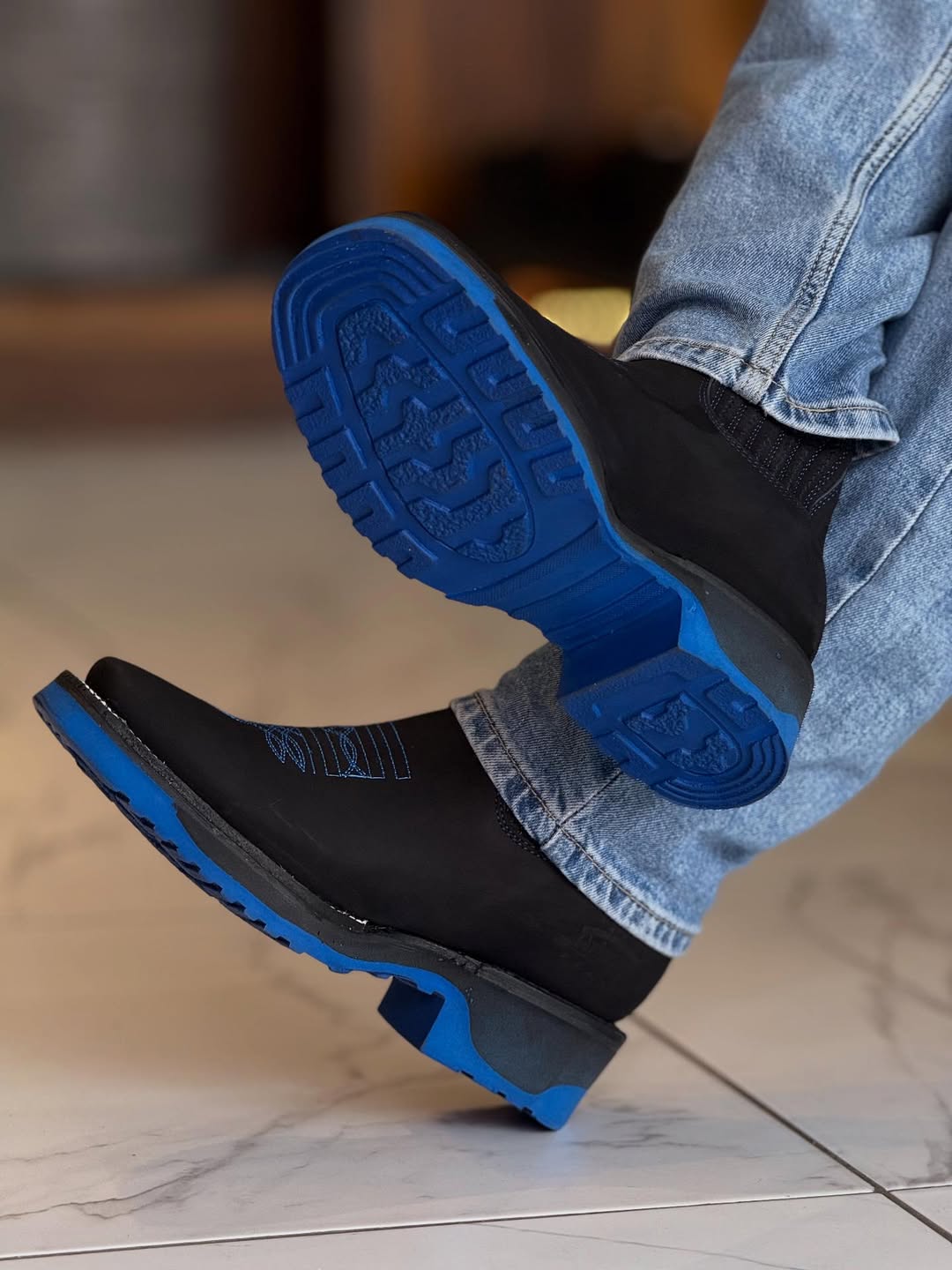 New Black Nobuck Leather Botin - 3D Sole Composite Toe