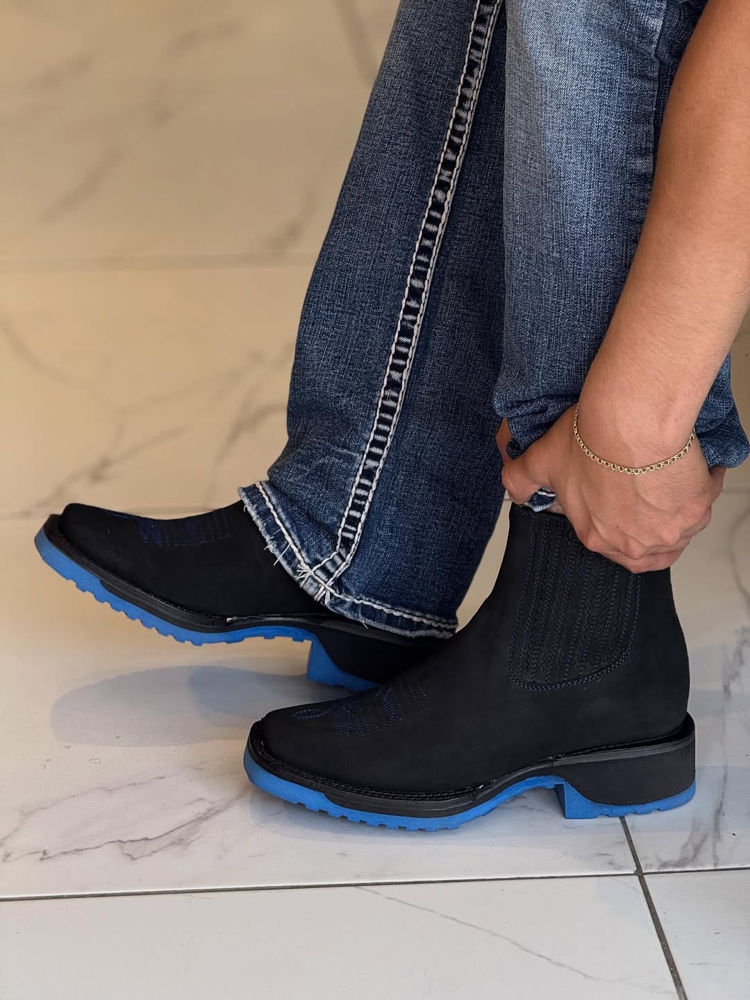 New Black Nobuck Leather Botin - 3D Sole Composite Toe