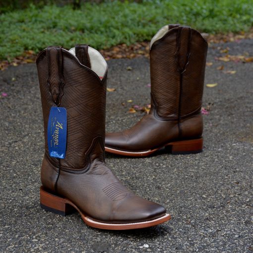 Bomber Lazer Walnut Square Western Boots