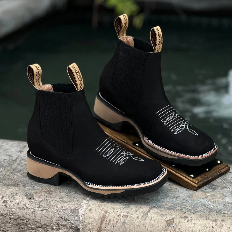 Rancher's Heritage Cowboy Boots-Black