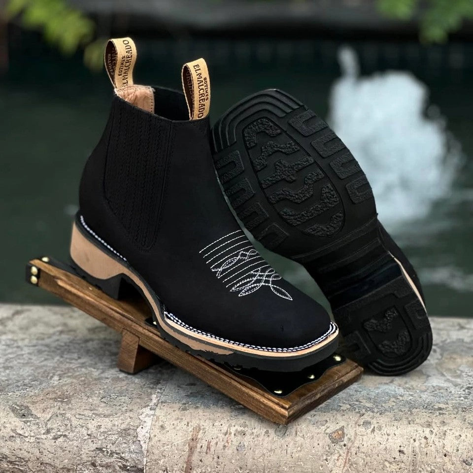 Rancher's Heritage Cowboy Boots-Black